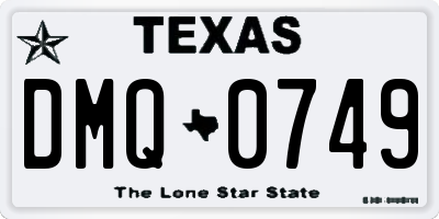 TX license plate DMQ0749