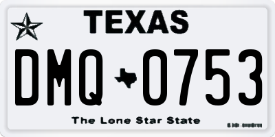 TX license plate DMQ0753