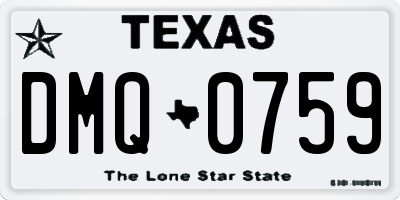TX license plate DMQ0759