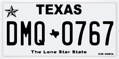 TX license plate DMQ0767