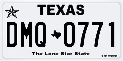 TX license plate DMQ0771