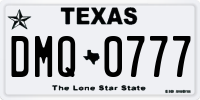 TX license plate DMQ0777