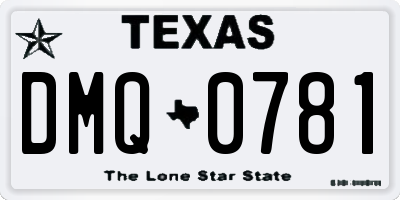 TX license plate DMQ0781