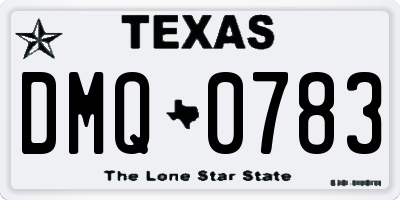 TX license plate DMQ0783
