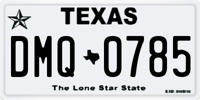 TX license plate DMQ0785