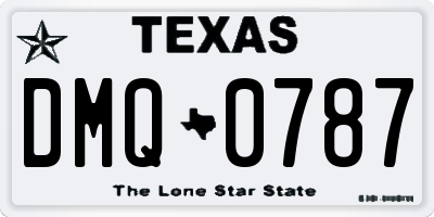 TX license plate DMQ0787