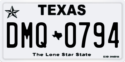 TX license plate DMQ0794