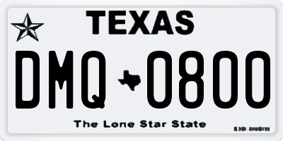 TX license plate DMQ0800