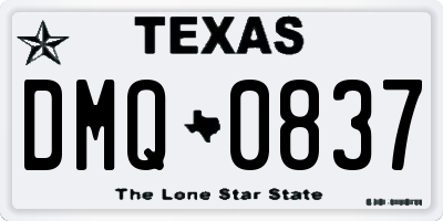 TX license plate DMQ0837