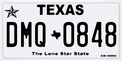TX license plate DMQ0848