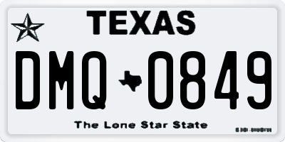 TX license plate DMQ0849