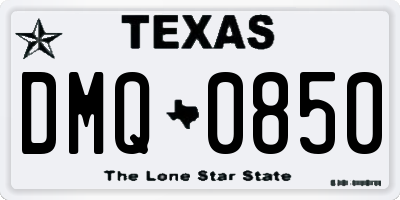 TX license plate DMQ0850