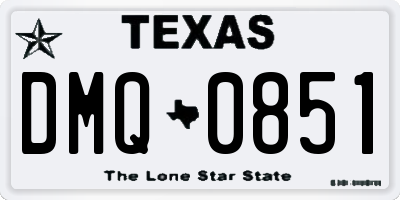 TX license plate DMQ0851