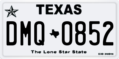 TX license plate DMQ0852