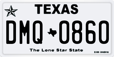 TX license plate DMQ0860