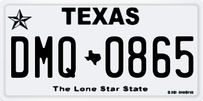 TX license plate DMQ0865