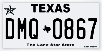 TX license plate DMQ0867