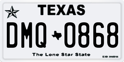 TX license plate DMQ0868