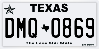 TX license plate DMQ0869