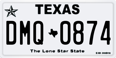 TX license plate DMQ0874