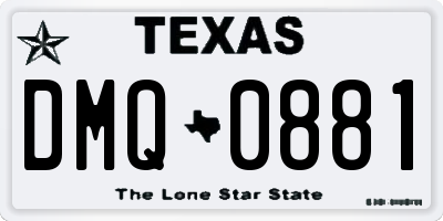 TX license plate DMQ0881