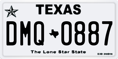TX license plate DMQ0887