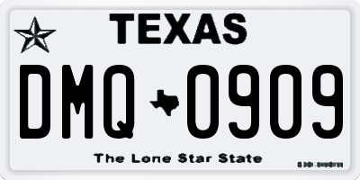 TX license plate DMQ0909