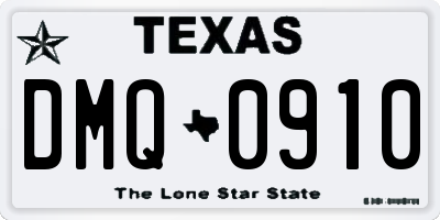 TX license plate DMQ0910