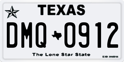 TX license plate DMQ0912