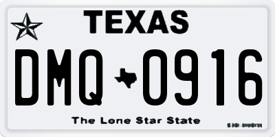TX license plate DMQ0916