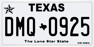 TX license plate DMQ0925