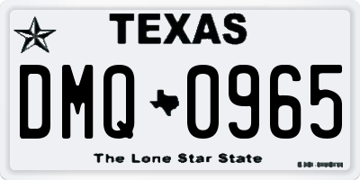 TX license plate DMQ0965