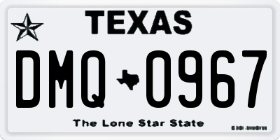 TX license plate DMQ0967