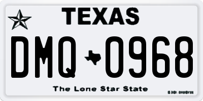 TX license plate DMQ0968