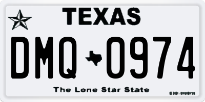 TX license plate DMQ0974