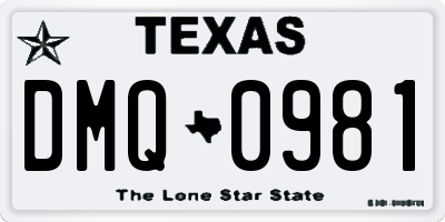 TX license plate DMQ0981