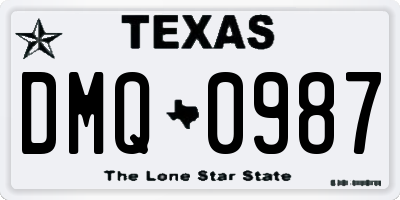 TX license plate DMQ0987