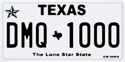TX license plate DMQ1000