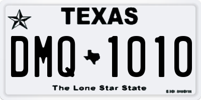 TX license plate DMQ1010