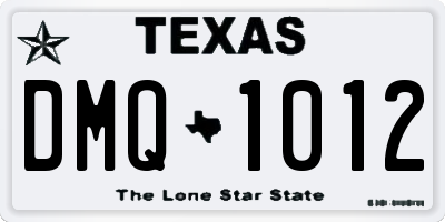 TX license plate DMQ1012