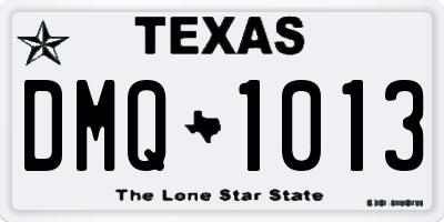 TX license plate DMQ1013