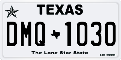 TX license plate DMQ1030