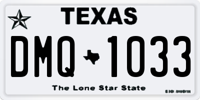 TX license plate DMQ1033