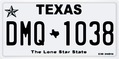 TX license plate DMQ1038