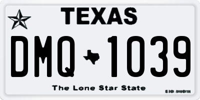 TX license plate DMQ1039