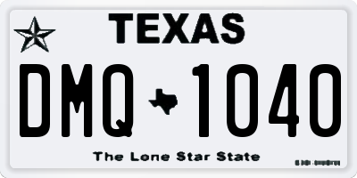 TX license plate DMQ1040