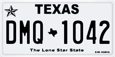TX license plate DMQ1042