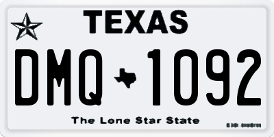 TX license plate DMQ1092