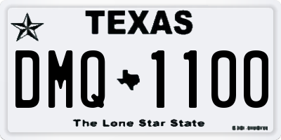 TX license plate DMQ1100