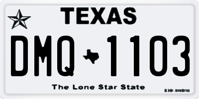 TX license plate DMQ1103